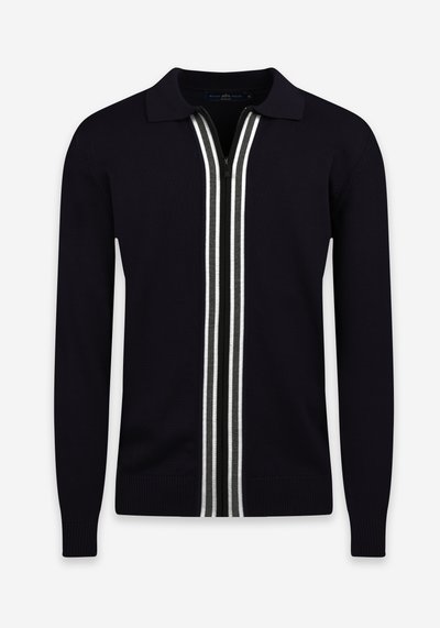 Stellar Black Zip Cotton Pullover