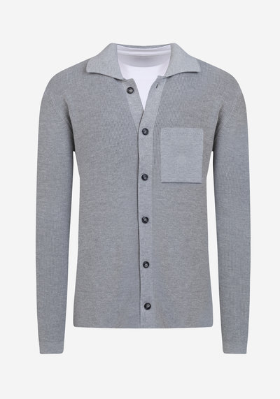 Mist Grey Heavy Knitted Cardigan
