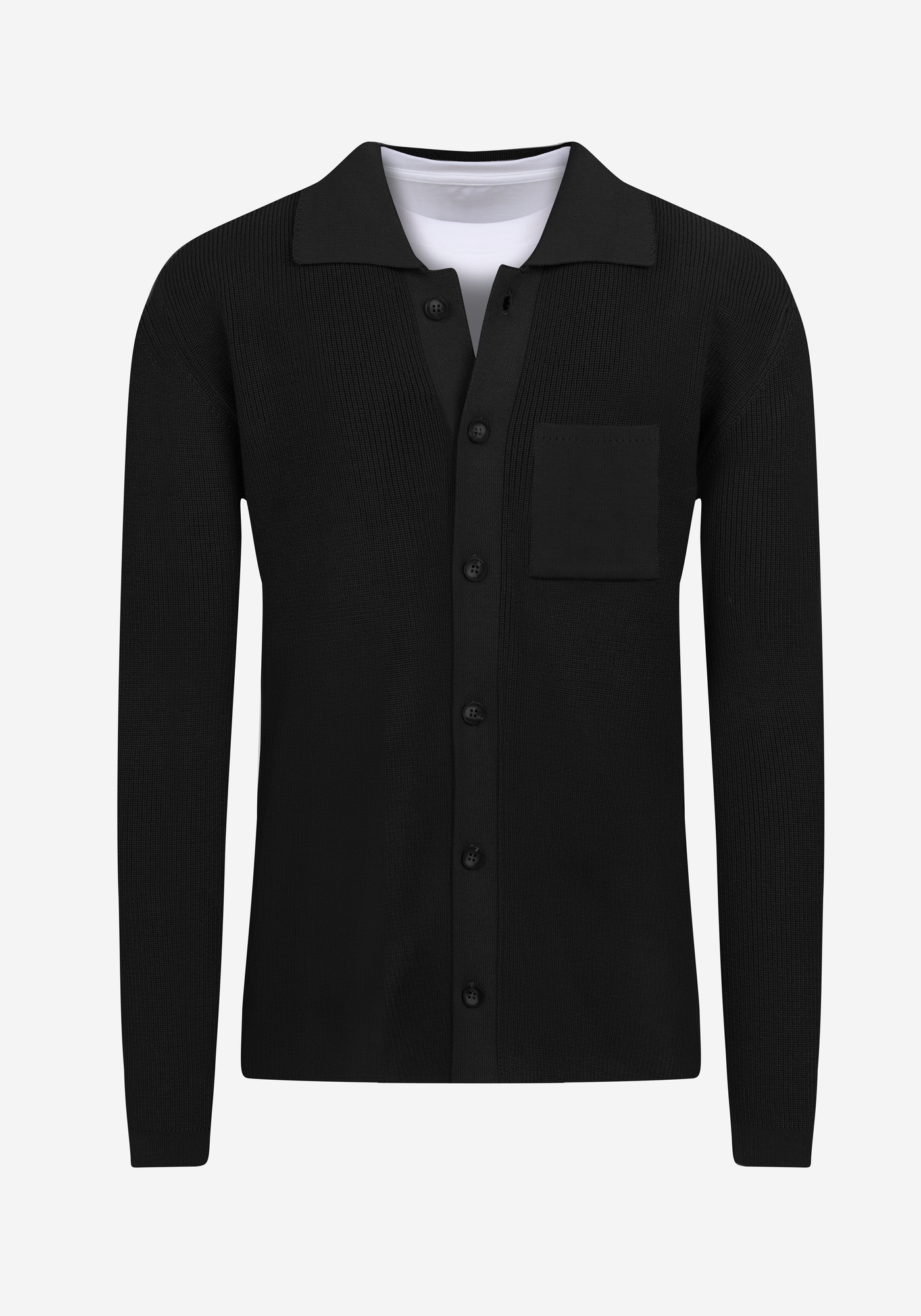 Pitch Black Heavy Knitted Cardigan