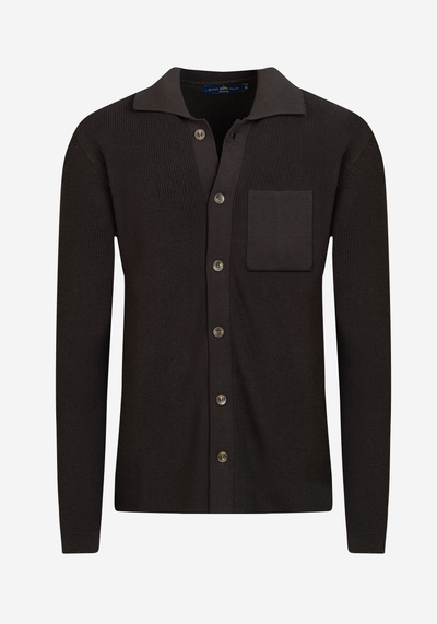 Burnt Truffle Heavy Knitted Cardigan