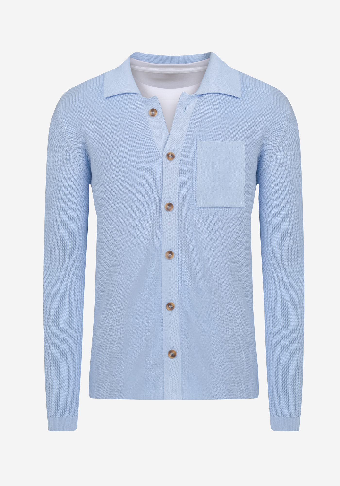 Skyline Blue Heavy Knitted Cardigan