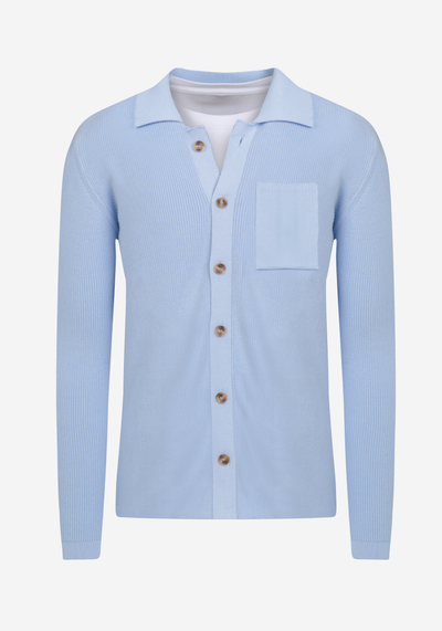 Skyline Blue Heavy Knitted Cardigan