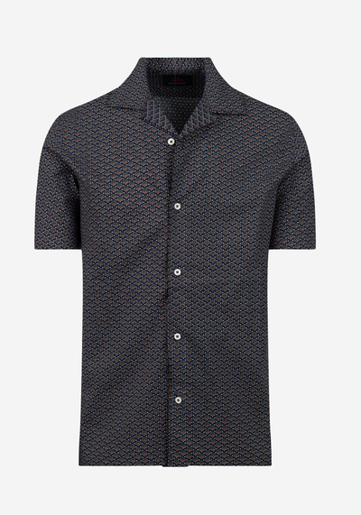 Sage Green Printed Poplin Resort Shirt - Short Sleeve