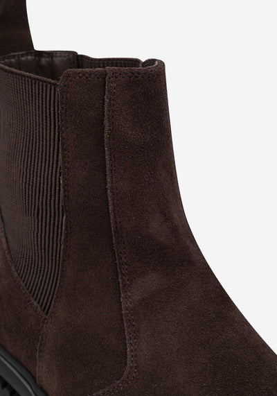 Dull Brown Suede Chelsea Boot