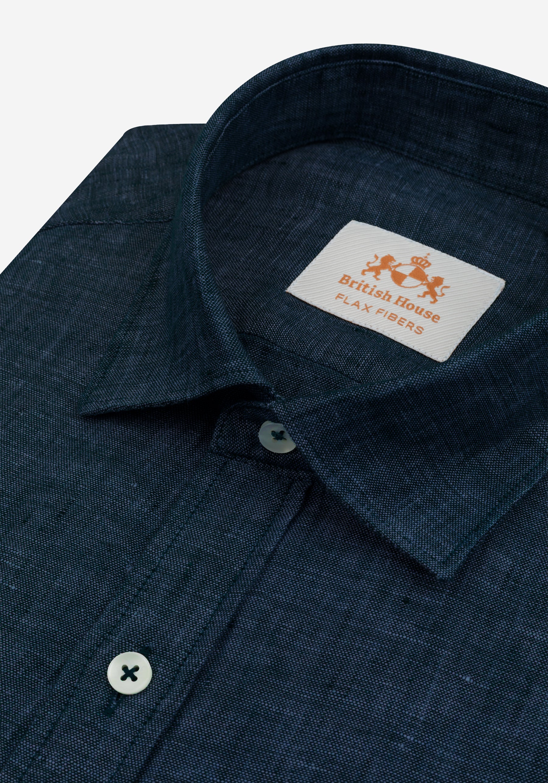 Atlantic Navy Belgian Linen Shirt