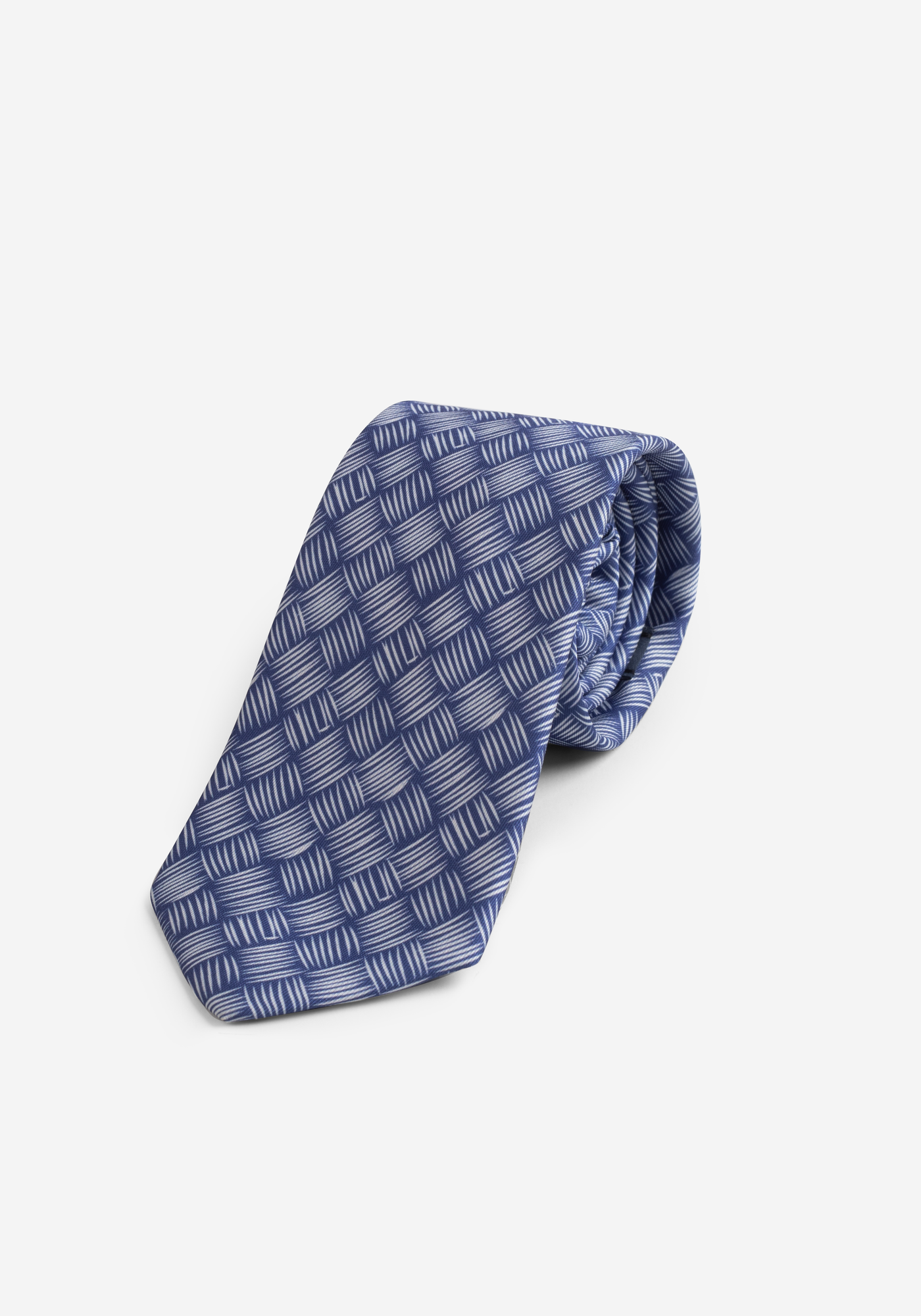 Royal Blue Print Micro Fiber Tie
