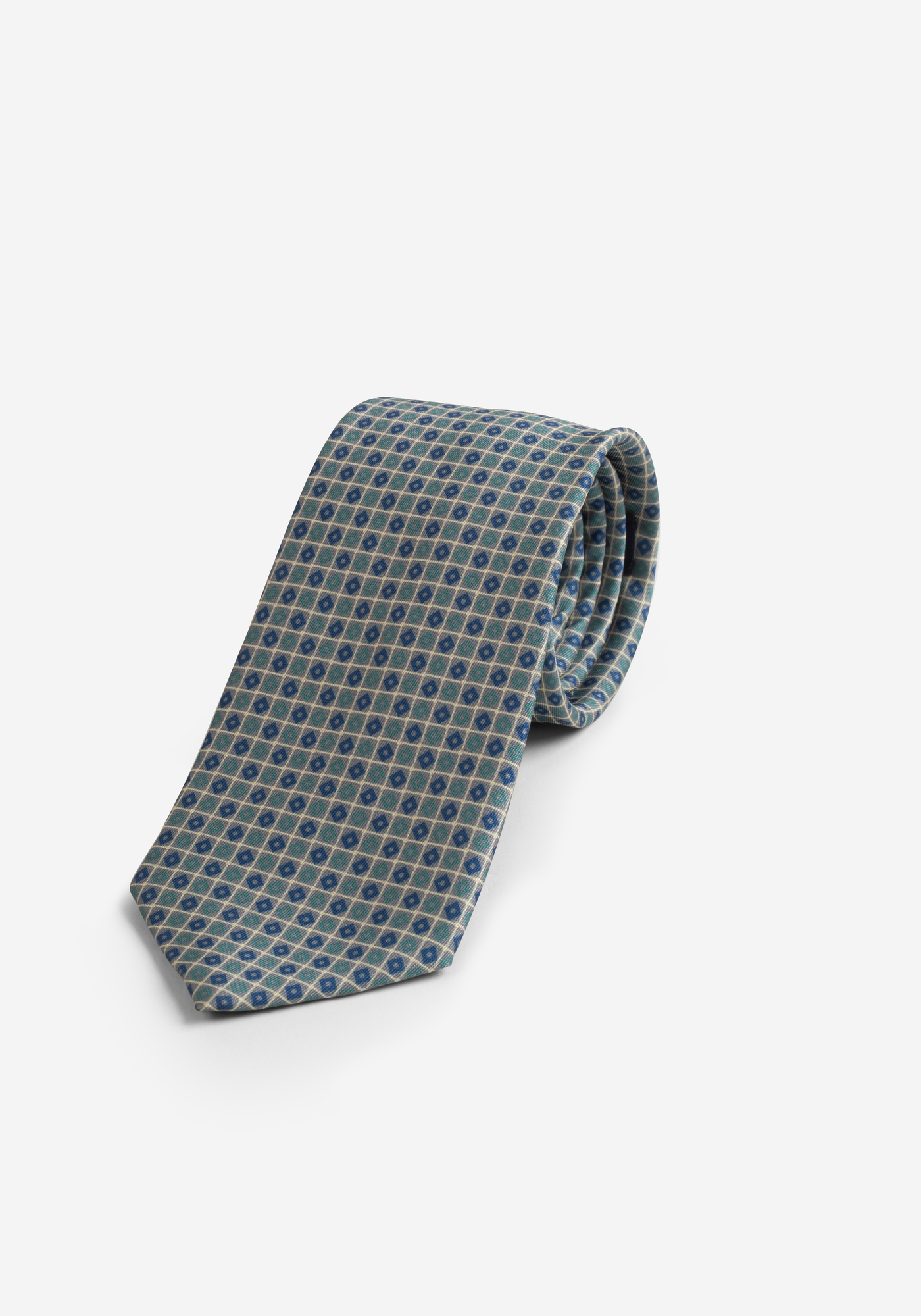 Faded Green Print Micro Fiber Tie