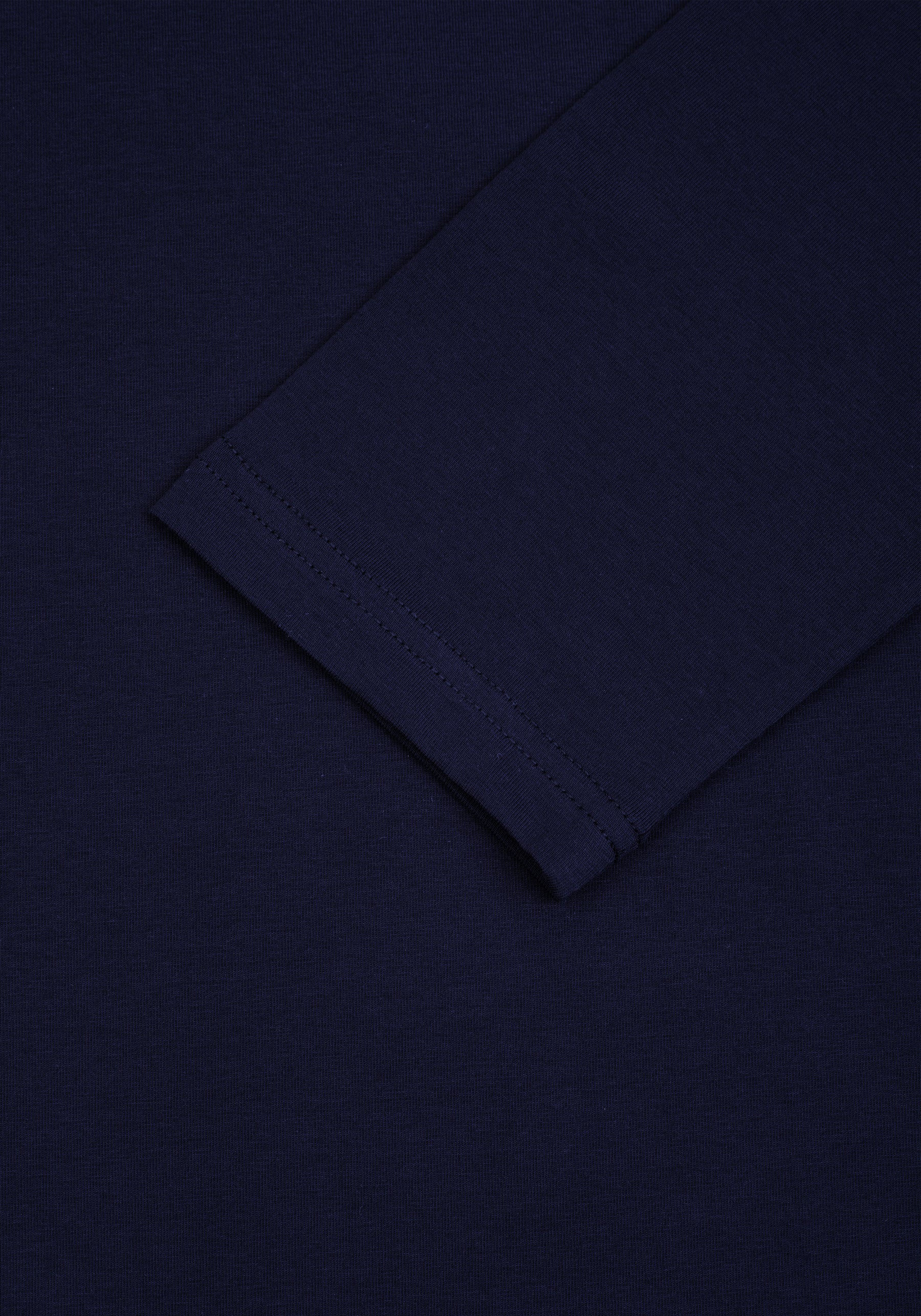 Classic Navy Cotton Undershirt - Long Sleeve