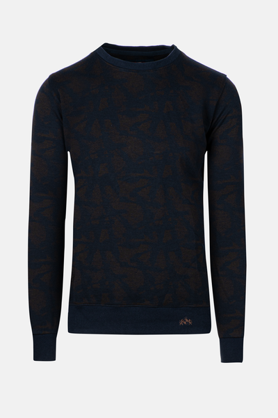 Navy Brown Cotton Sweatshirt