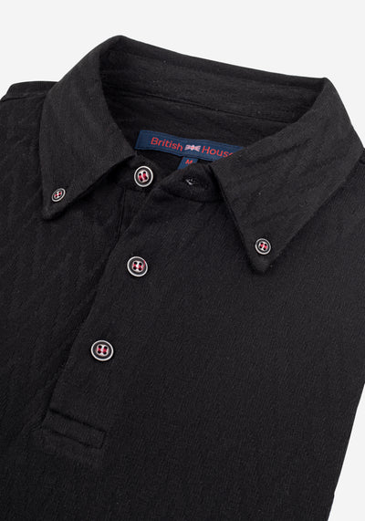 Pitch Black Jacquard Polo Shirt