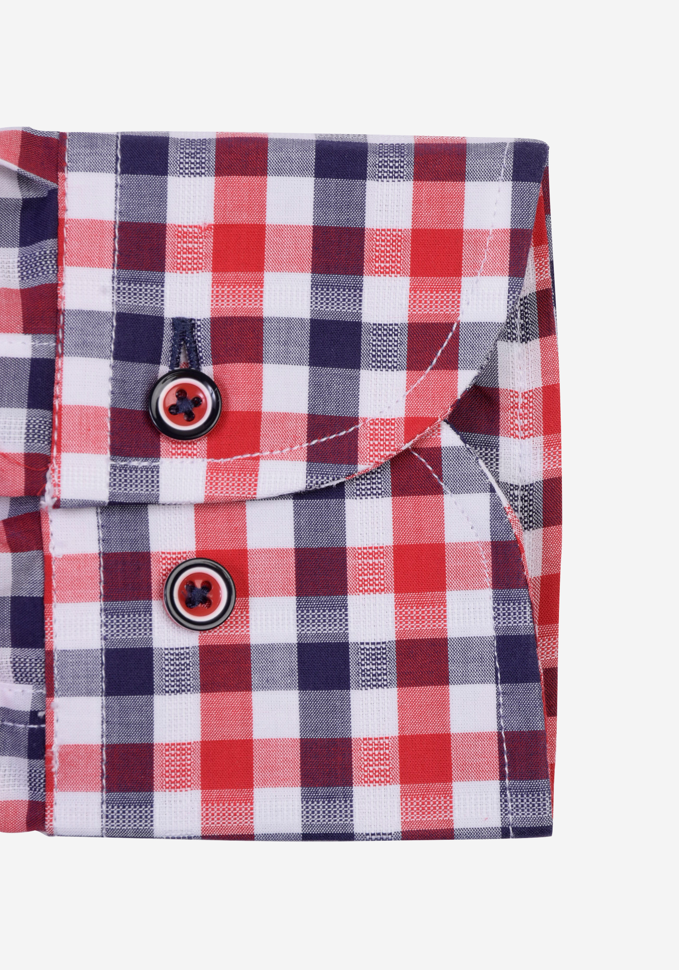 Red Navy Checked Royal Oxford Shirt