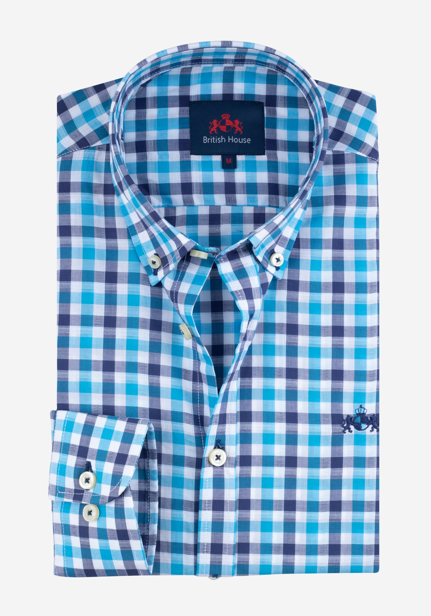 Blue Navy Checked Royal Oxford Shirt