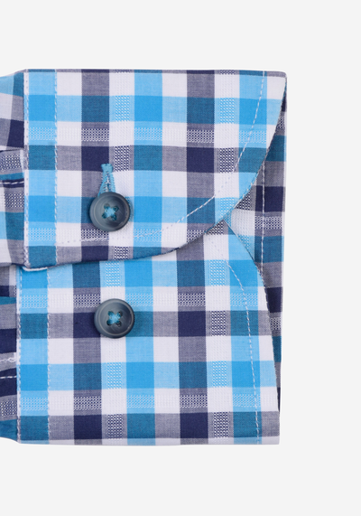 Blue Navy Checked Royal Oxford Shirt