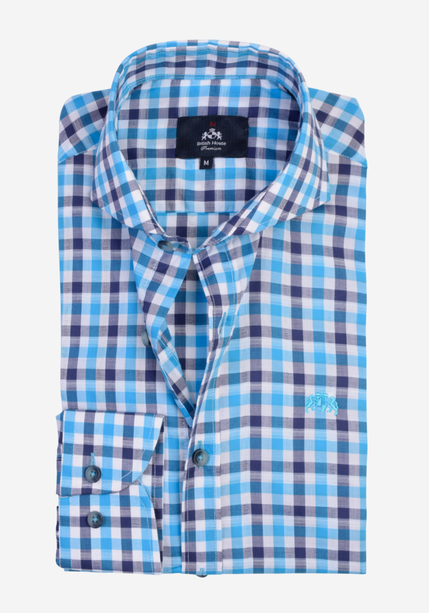 Blue Navy Checked Royal Oxford Shirt