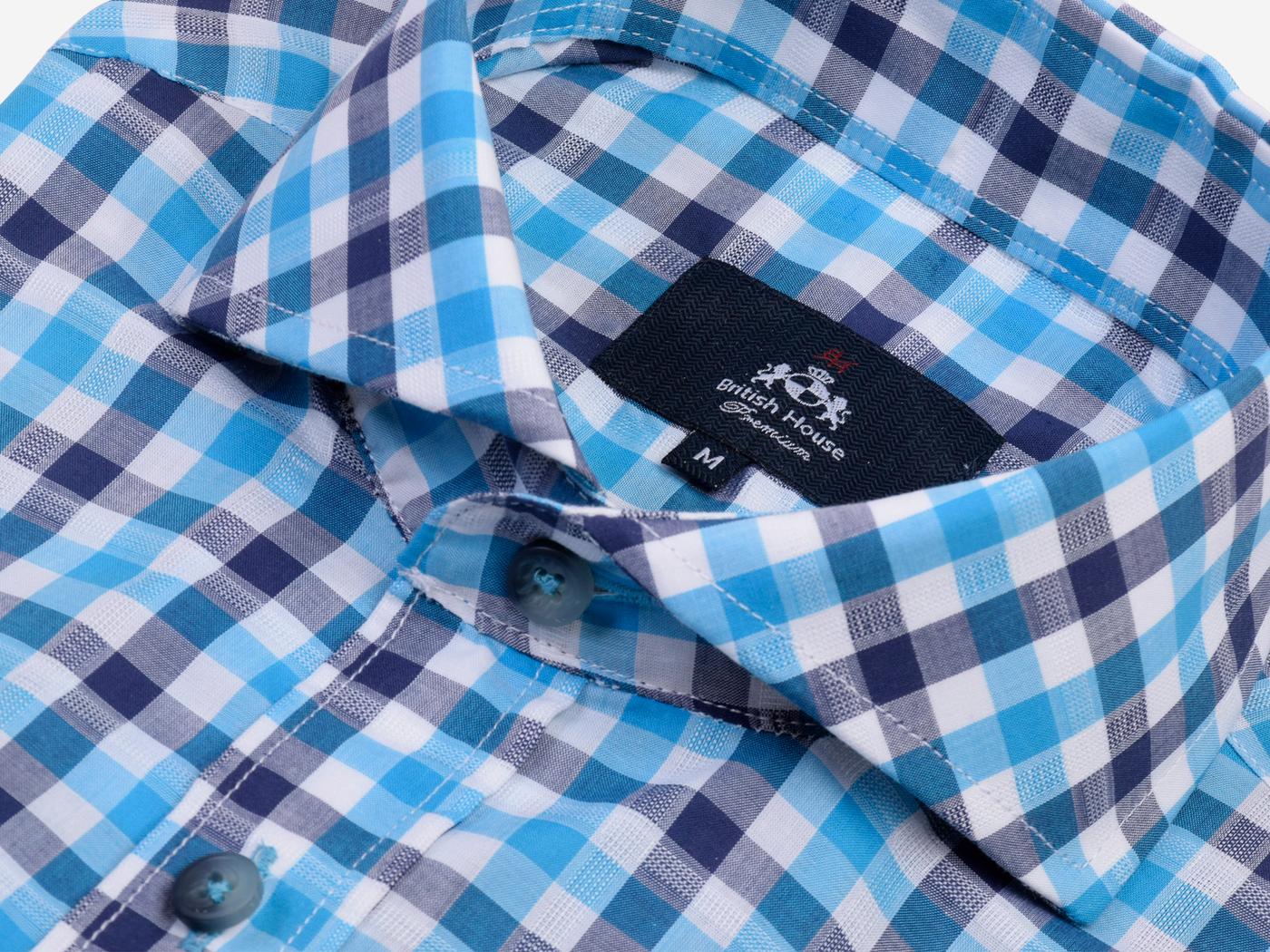 Blue Navy Checked Royal Oxford Shirt