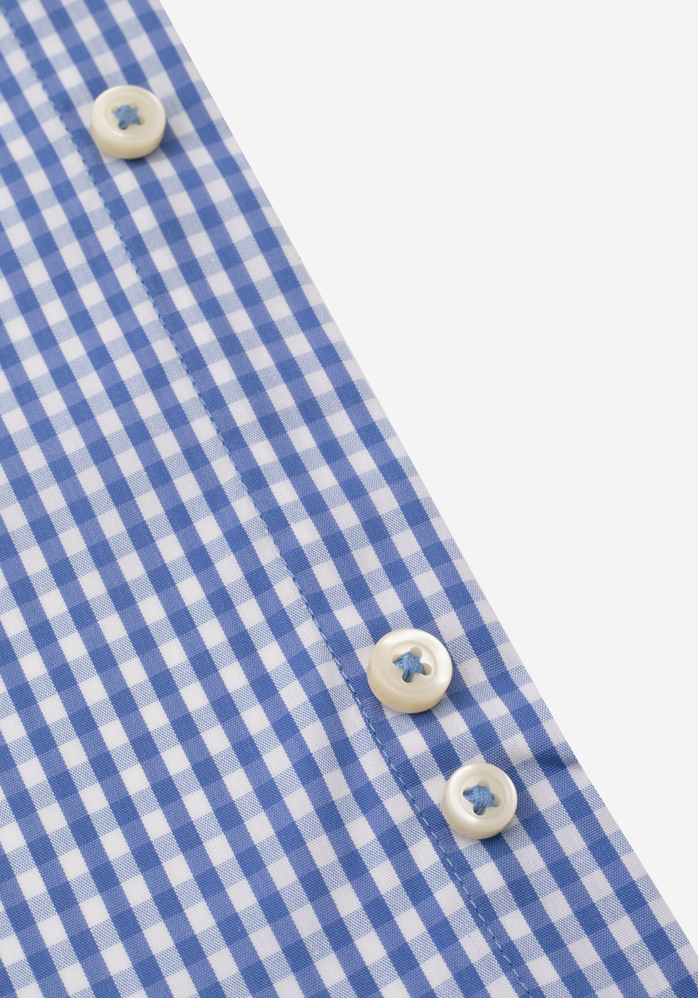 Vichy Blue Checked Cotton Lycra Shirt