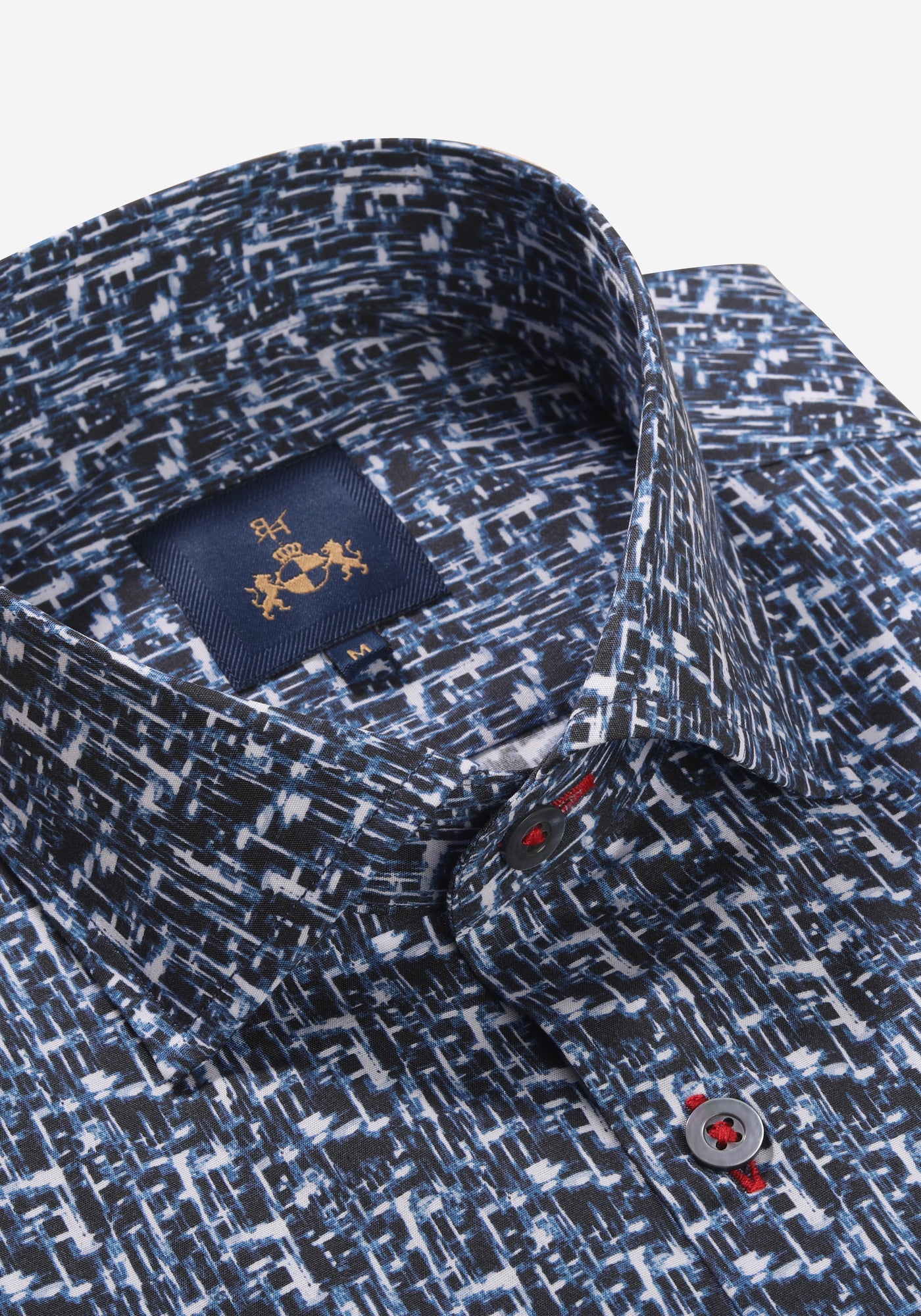 Navy Patterned Poplin Shirt - Limited Edition