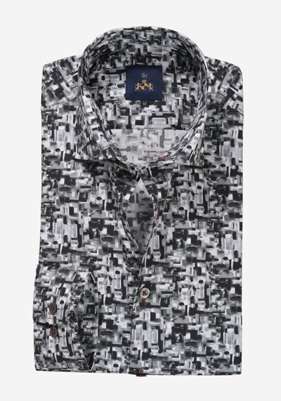 Grey Patterned Poplin Shirt - Limited Edition