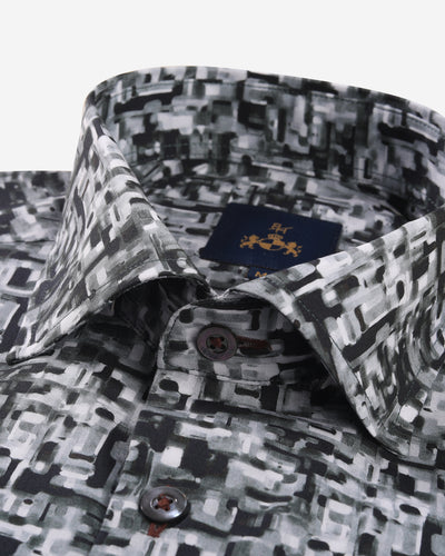 Grey Patterned Poplin Shirt - Limited Edition