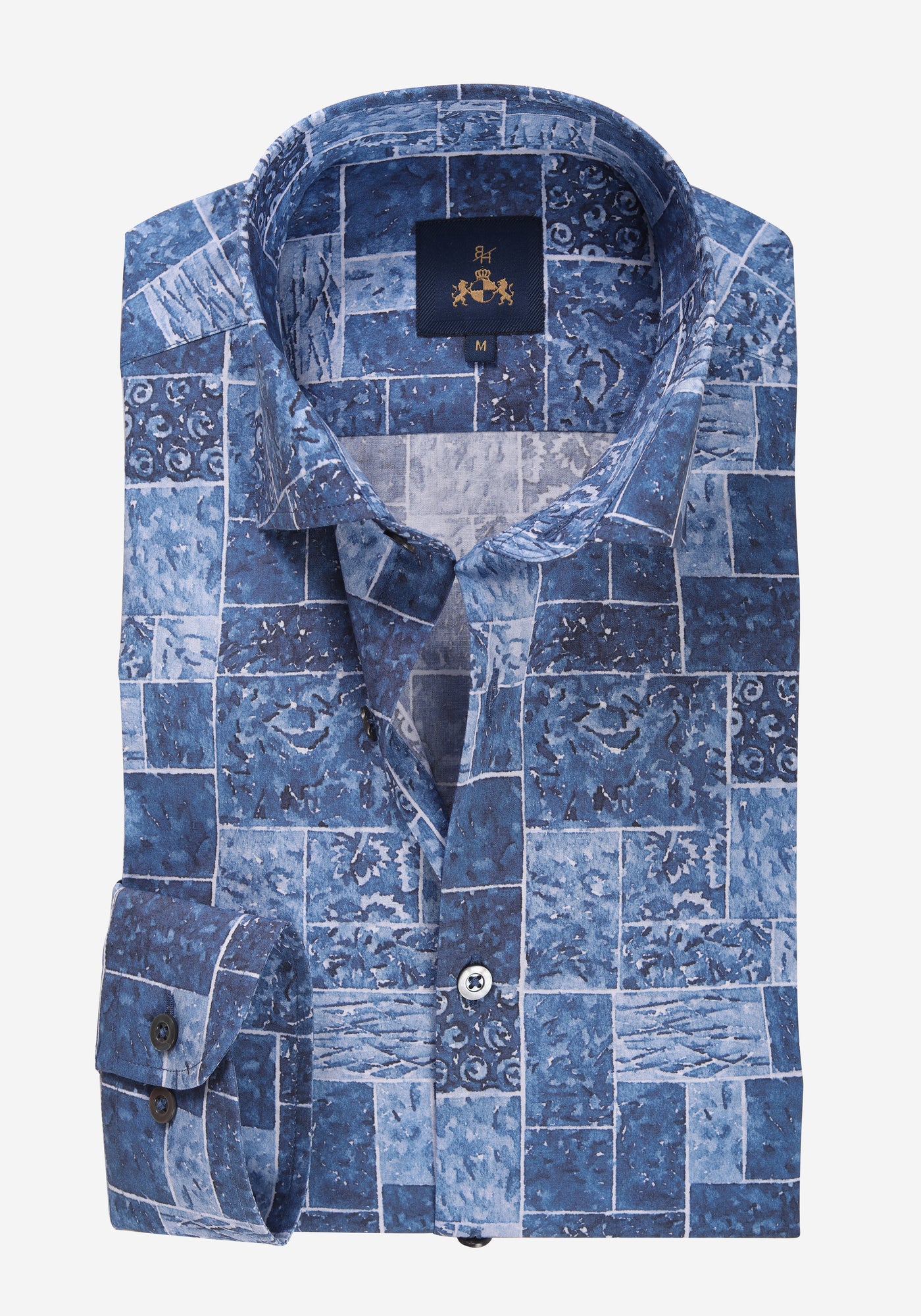 Blue Patterned Poplin Shirt - Limited Edition