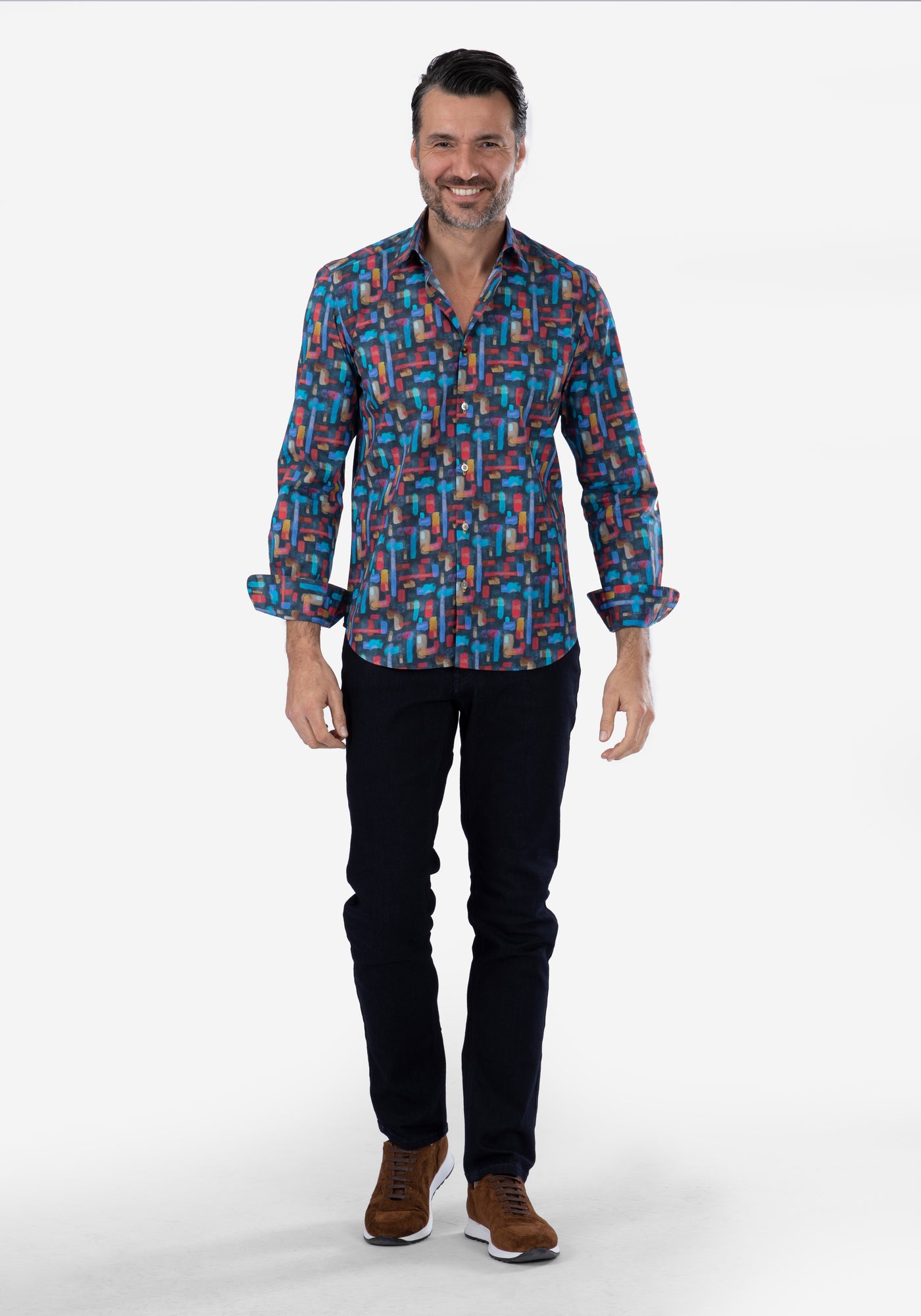 Colorful Patterned Poplin Shirt - Limited Edition