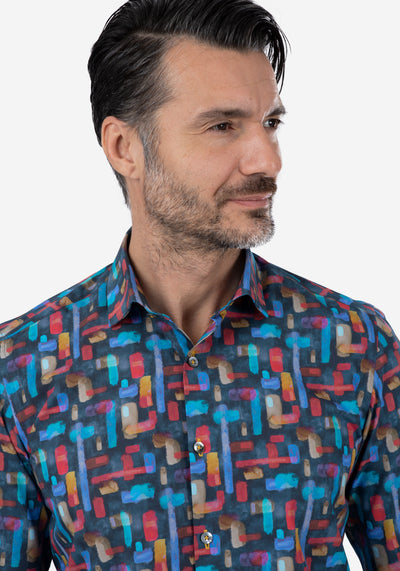 Colorful Patterned Poplin Shirt - Limited Edition