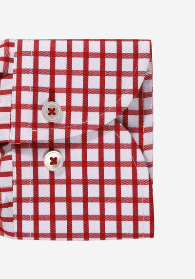 Red Checked Supima Cotton Shirt