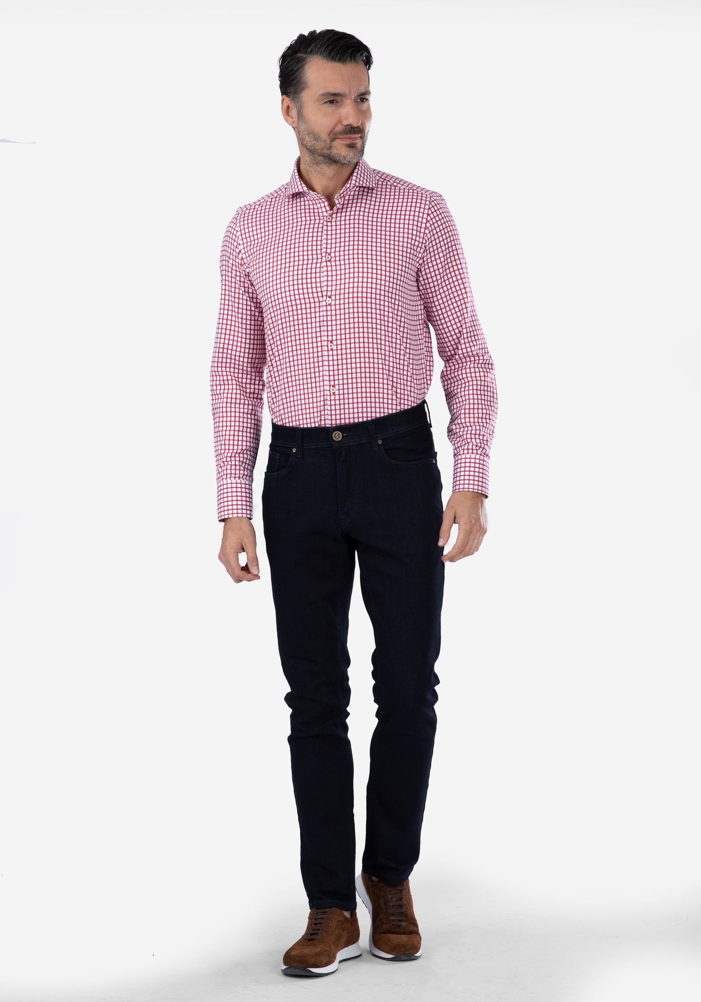 Red Checked Supima Cotton Shirt