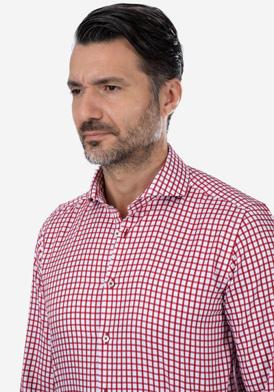 Red Checked Supima Cotton Shirt