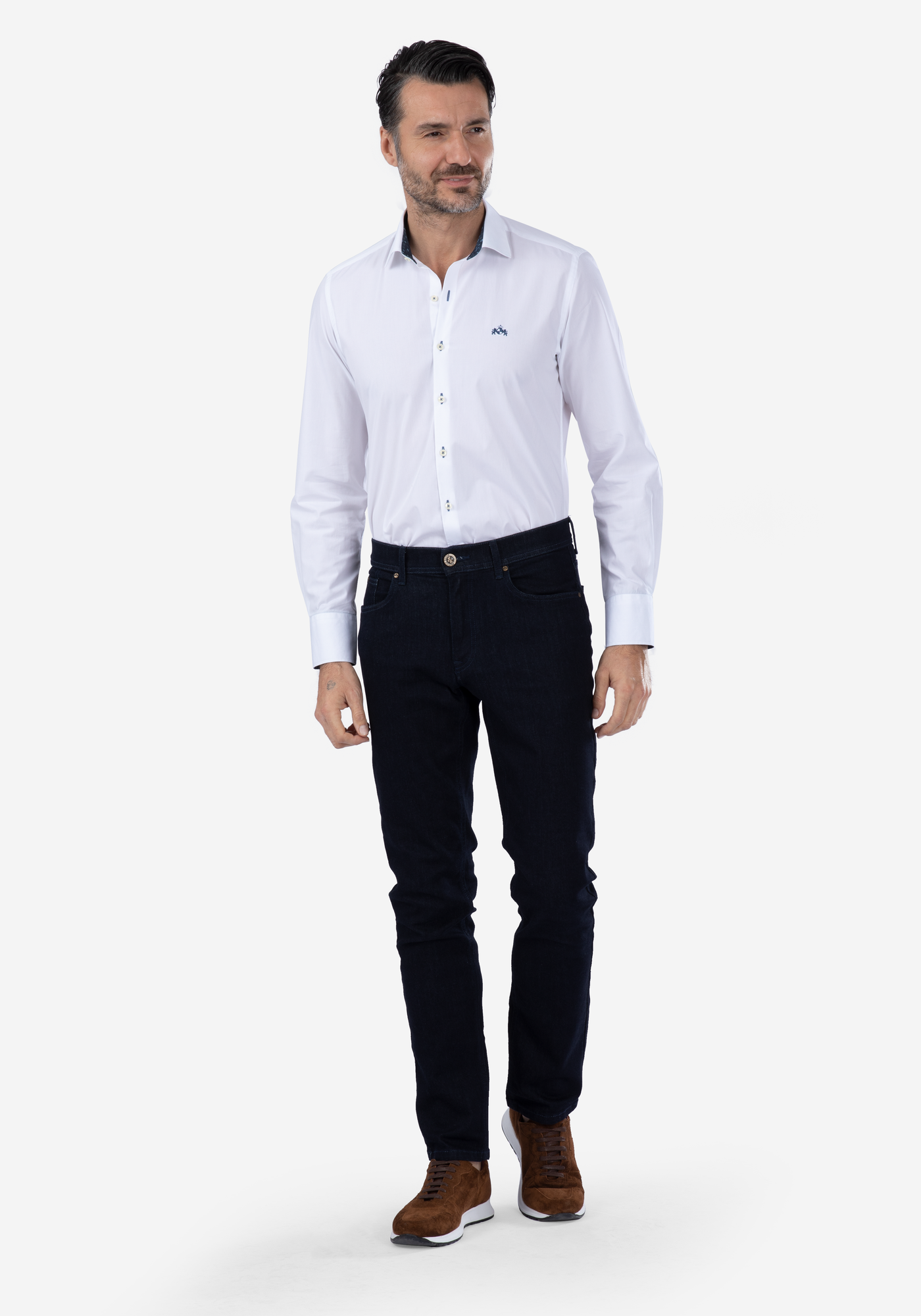 Anti-Wrinkle White Poplin Shirt