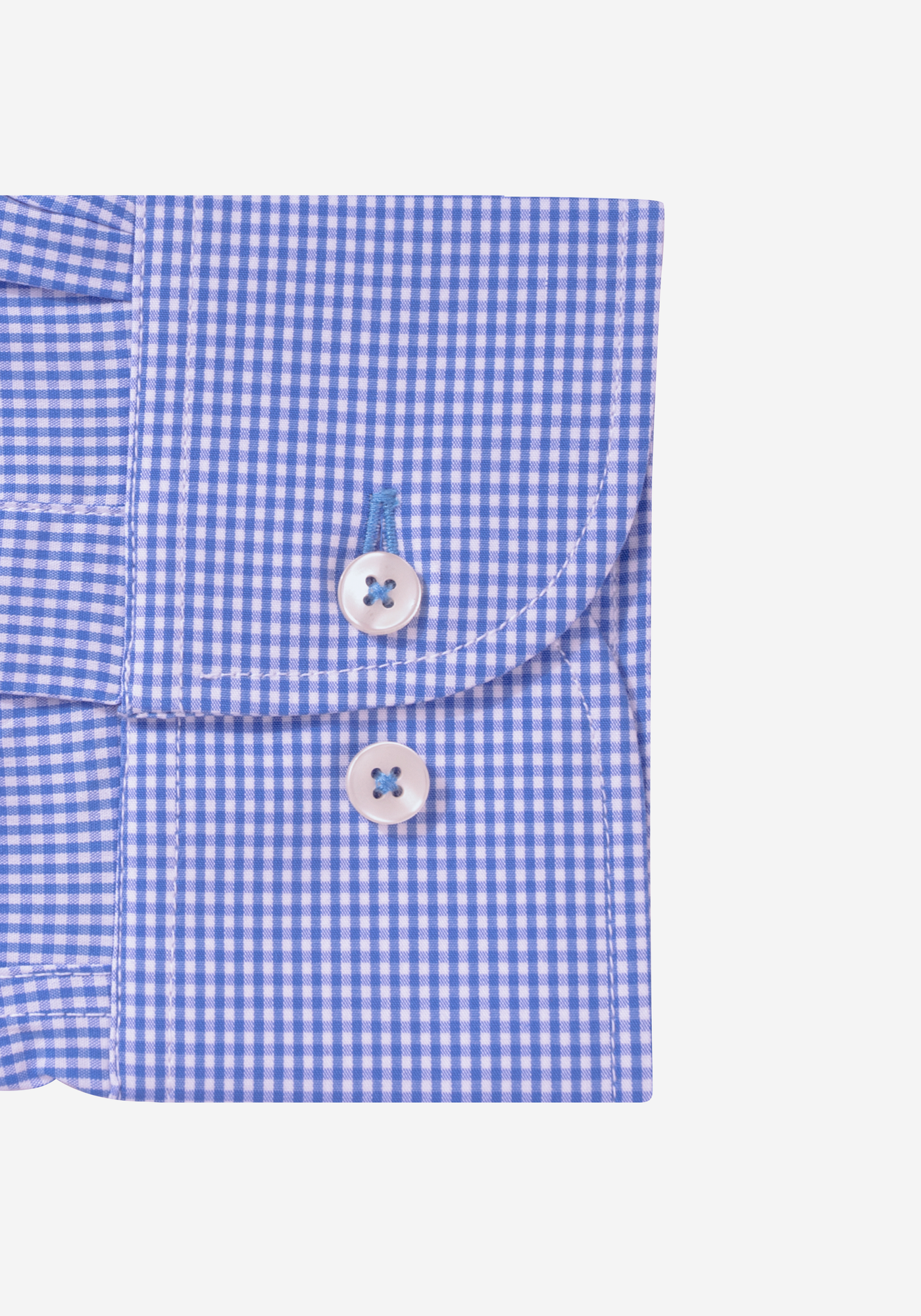 Blue Checked Cotton Lycra Shirt