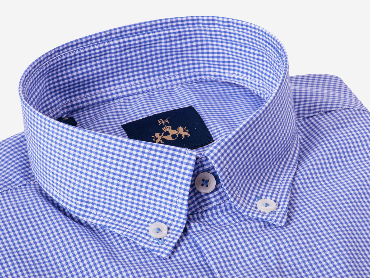 Blue Checked Cotton Lycra Shirt