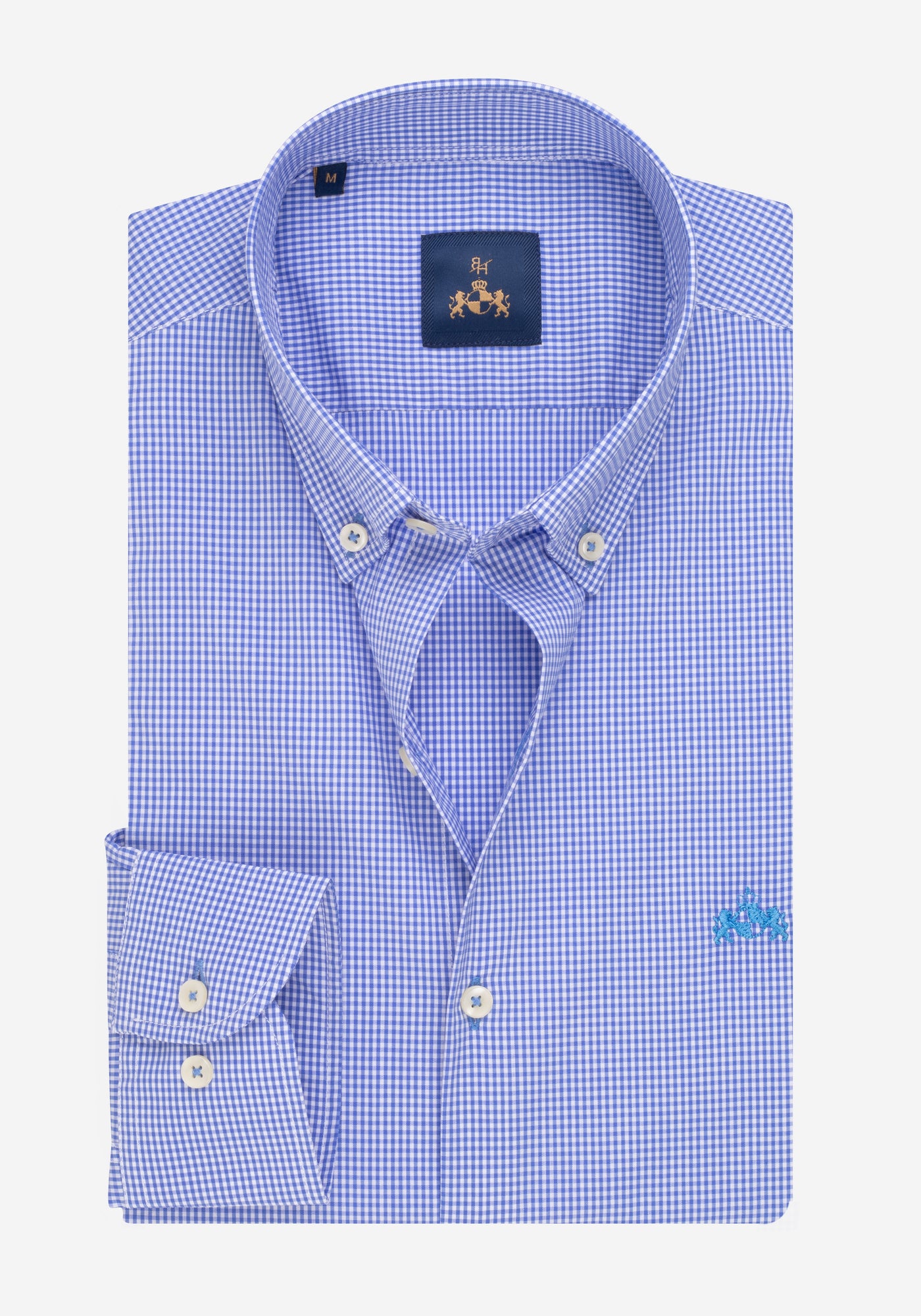 Blue Checked Cotton Lycra Shirt