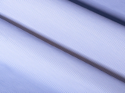 Light Blue Checked Cotton Lycra Shirt