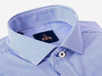 Blue Stripe Cotton Lycra Shirt