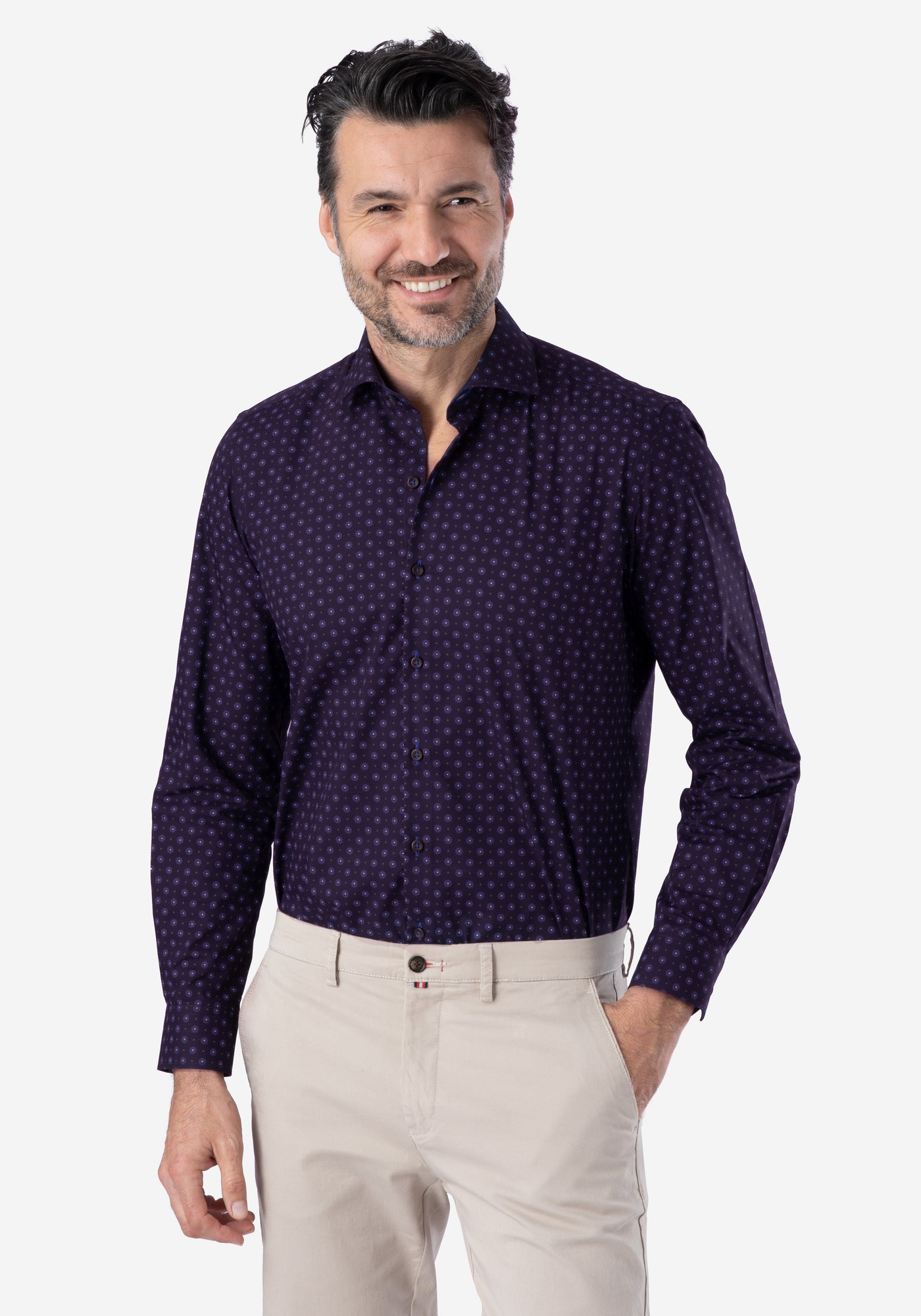 Matte Purple Floral Poplin Shirt