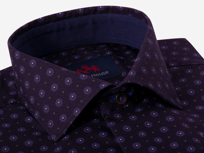 Matte Purple Floral Poplin Shirt