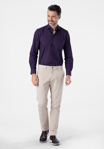 Matte Purple Floral Poplin Shirt