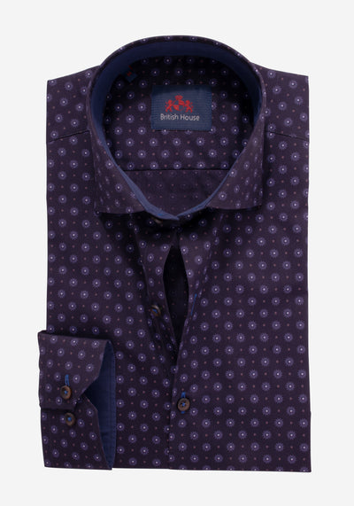 Matte Purple Floral Poplin Shirt