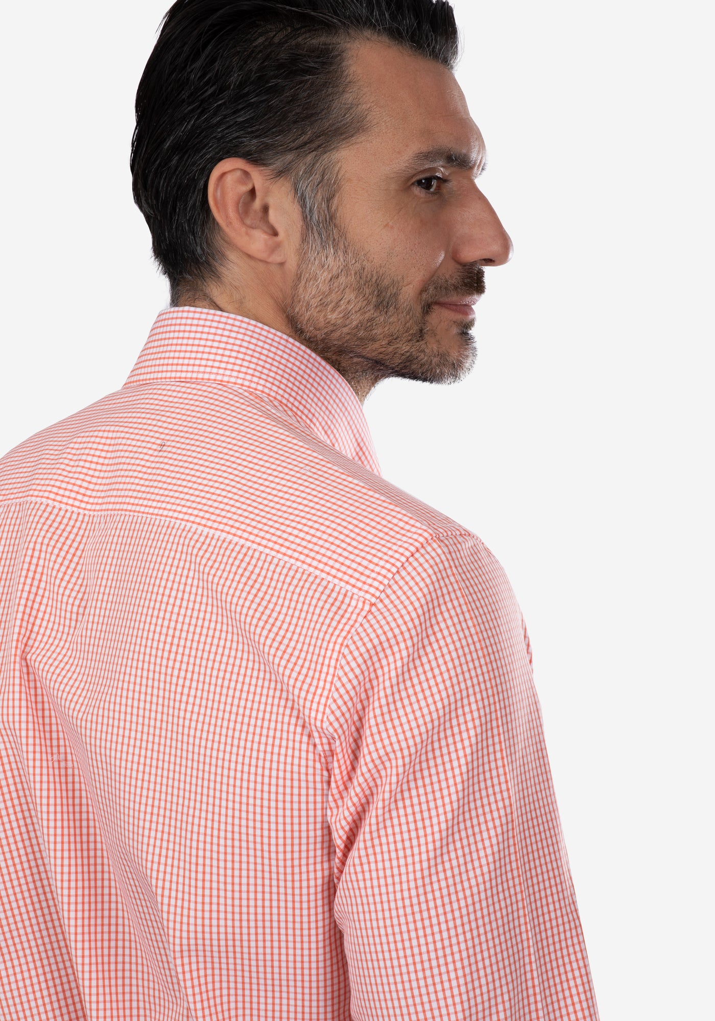 Orange Checked Poplin Shirt
