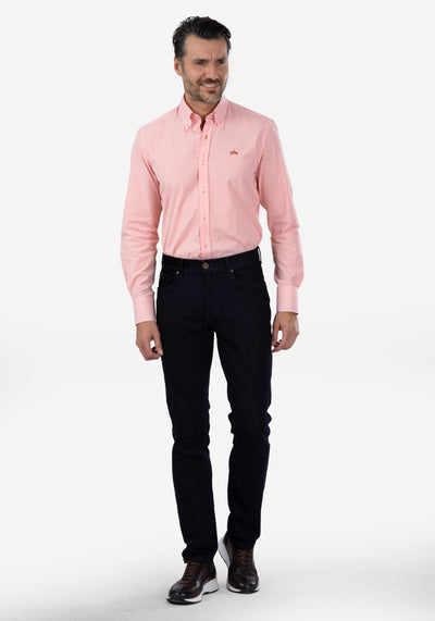 Orange Checked Poplin Shirt
