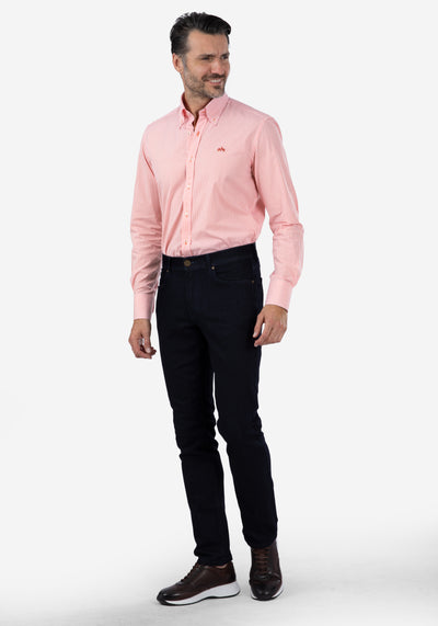 Orange Checked Poplin Shirt