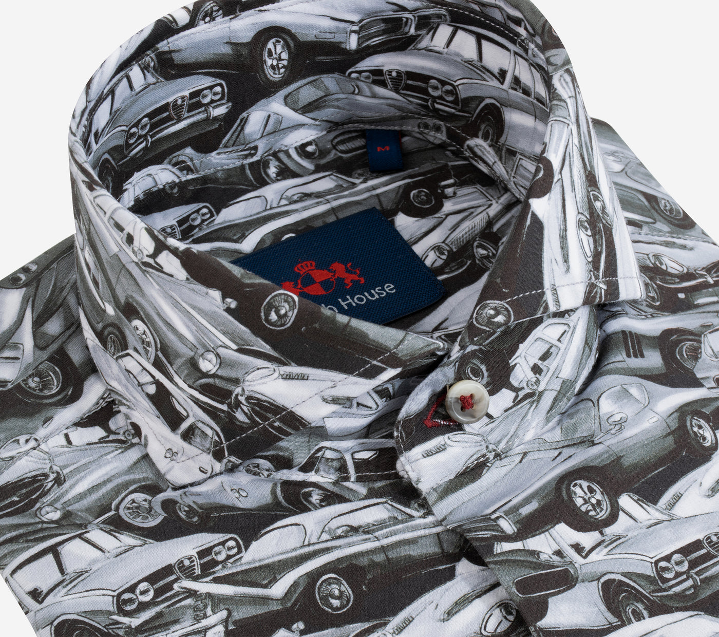 Gray Antique Cars Poplin Shirt