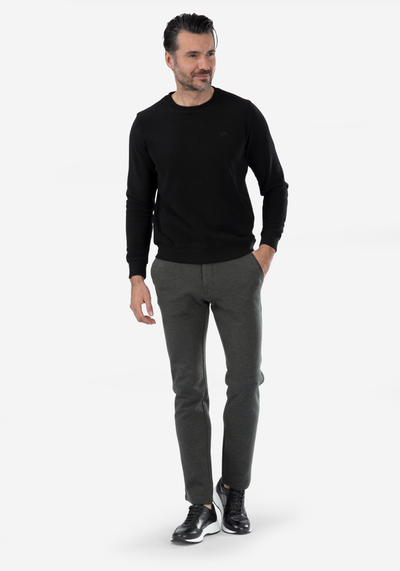 Stretch Knitted Olive Stripe Pants