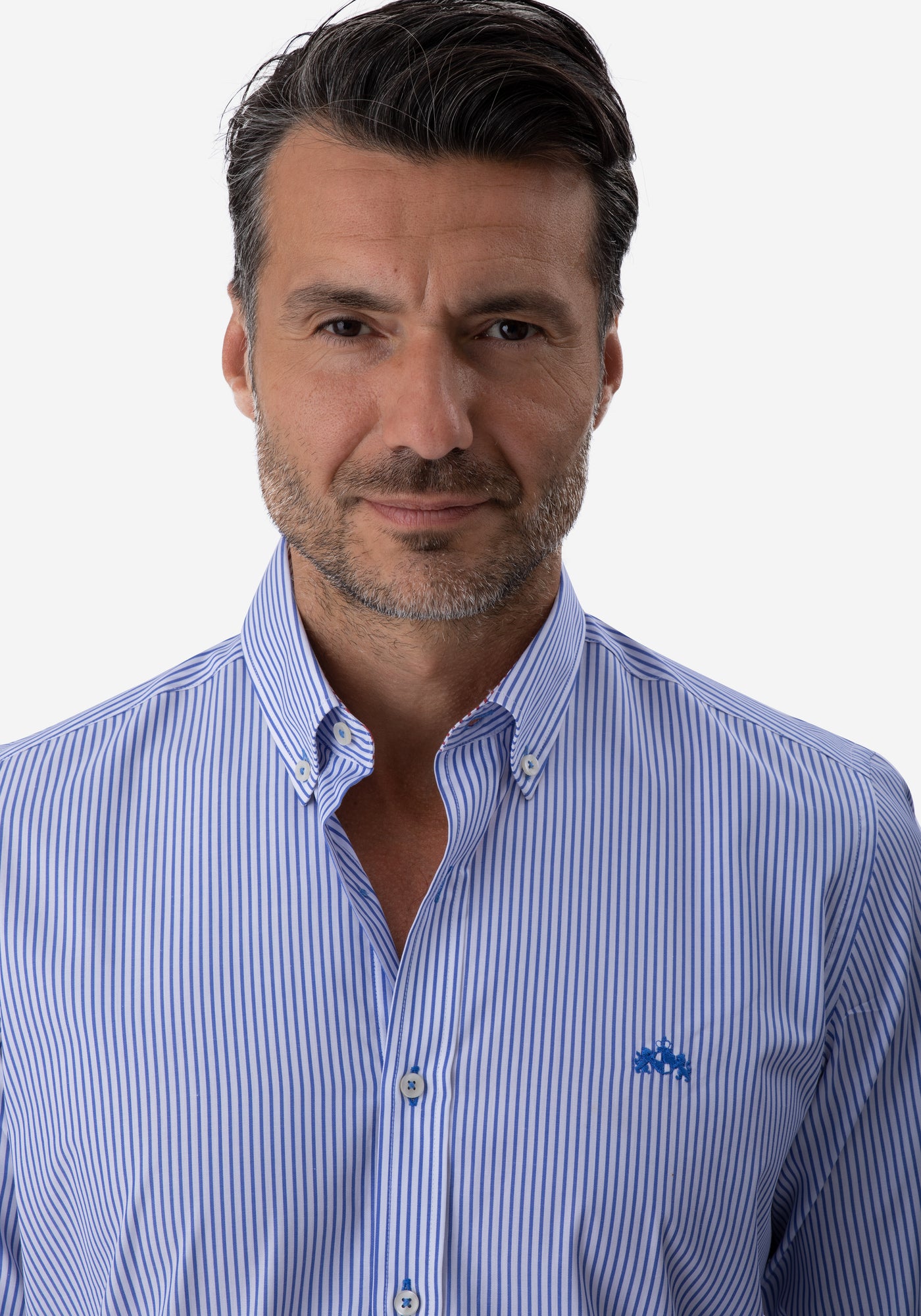 Steel Blue Stripe Poplin Shirt