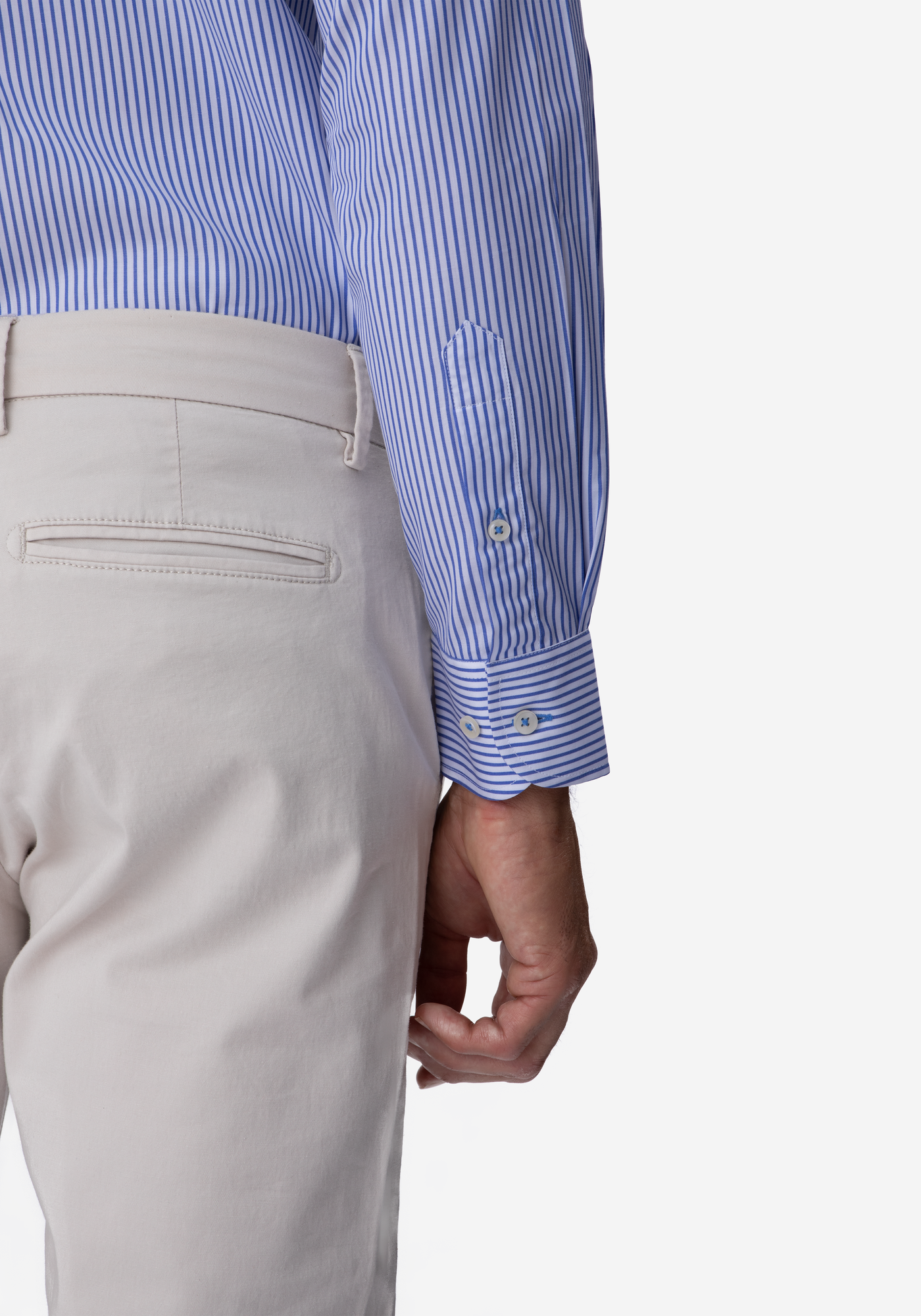 Steel Blue Stripe Poplin Shirt