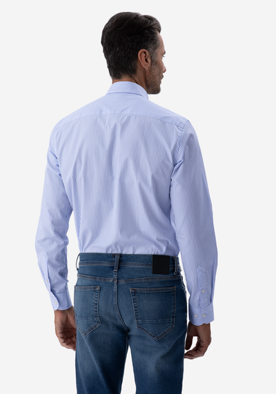 Cornflower Blue Stripe Poplin Shirt