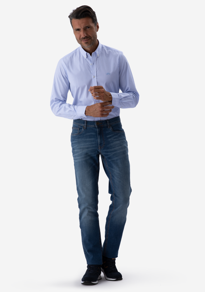 Cornflower Blue Stripe Poplin Shirt