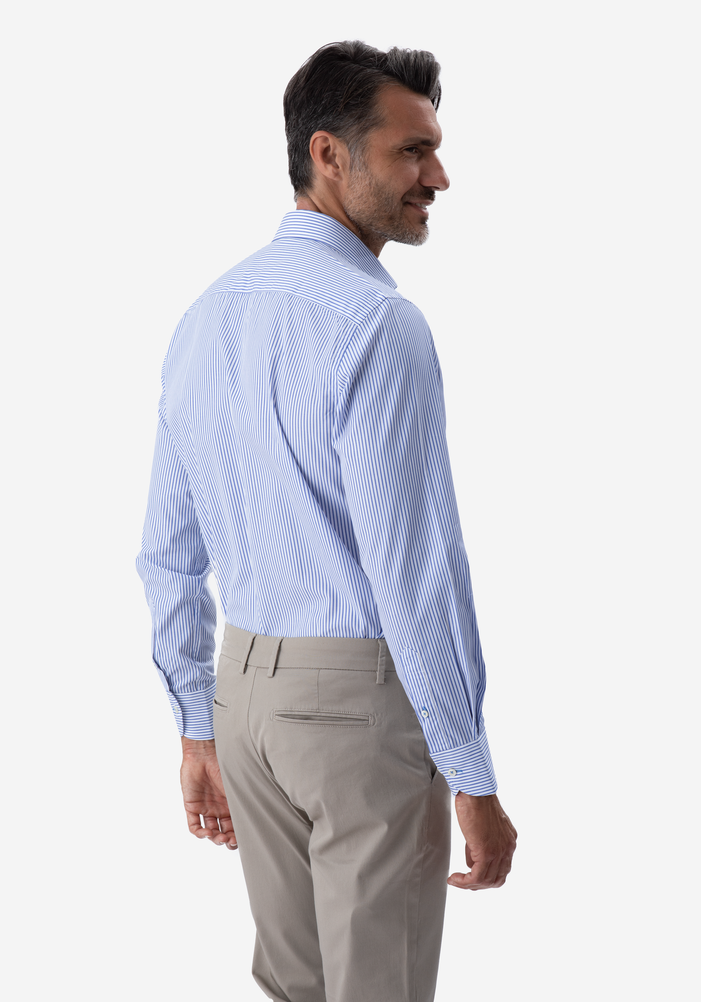 Deep Blue Stripe Poplin Shirt