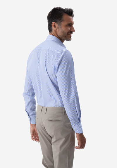 Deep Blue Stripe Poplin Shirt
